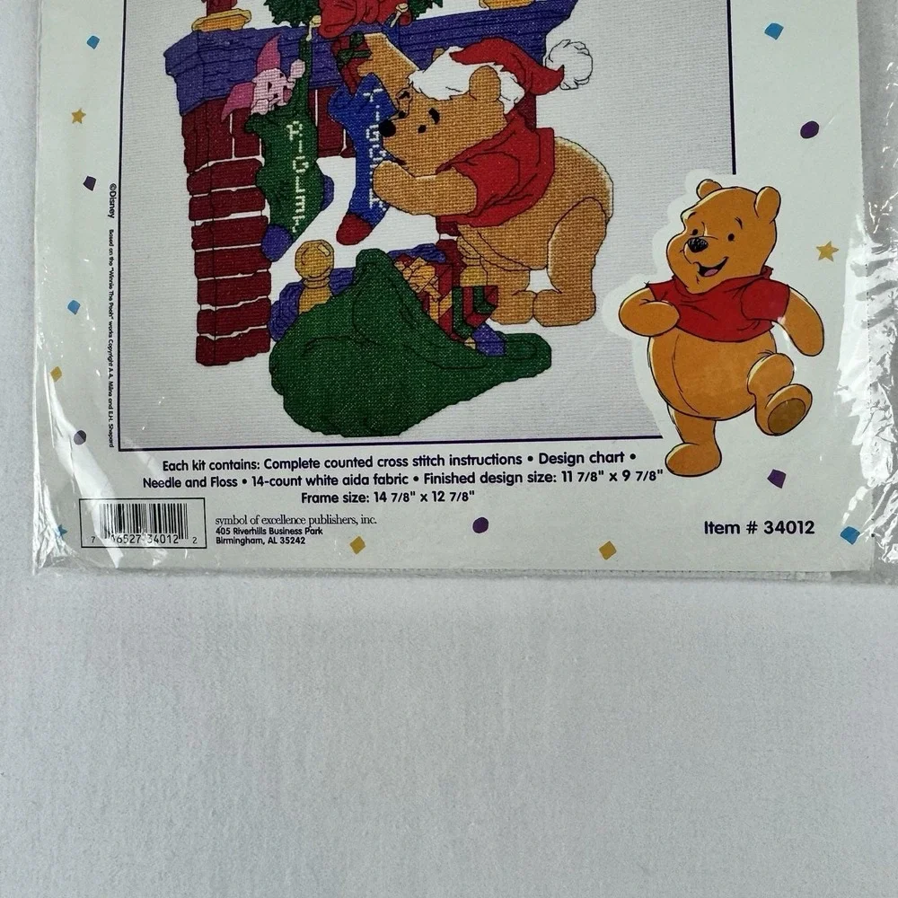 Winnie the Pooh Santa Pooh Counted Cross Stitch Kit 34012‎ Christmas Stocking